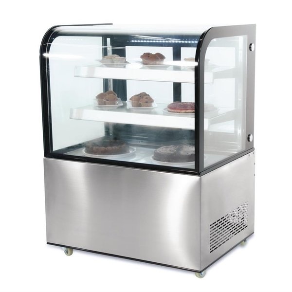 Gebaksvitrine | 270L | Grijs | +2°C/+12°C | 3 Schappen | 915x675x1215(h)mm