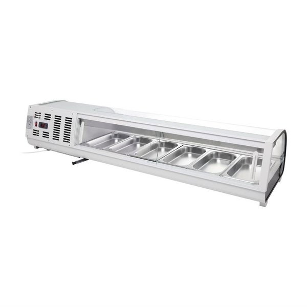 Tapasvitrine | Wit | 6x 1/3 GN | 0°C/+12°C | Statisch | 1 Niveau | 1529x420x265(h)mm