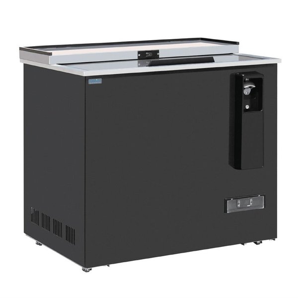 Koelkist met Werkblad | Zwart | 279L | Flesopener + Opvangbak | +2°C/+8°C (Statisch + Ventilator) | 2 Schuifdeksels (Dicht) | 935x687x888(h)mm