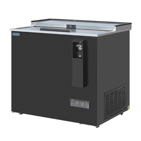 Koelkist met Werkblad | Zwart | 279L | Flesopener + Opvangbak | +2°C/+8°C (Statisch + Ventilator) | 2 Schuifdeksels (Dicht) | 935x687x888(h)mm