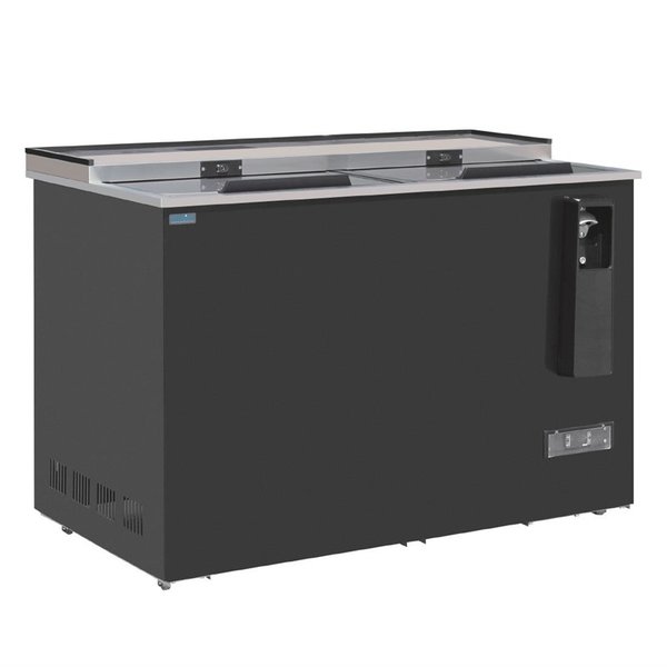 Koelkist met Werkblad | Zwart | 417L | Flesopener + Opvangbak | +2°C/+8°C (Statisch + Ventilator) | 2 Schuifdeksels (Dicht) | 1255x687x888(h)mm