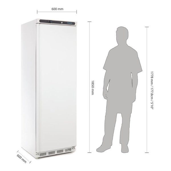 Koelkast | 400L | Wit | +2°C/+5°C | Statisch + Ventilator | Wielen | 600x600x1850(h)mm