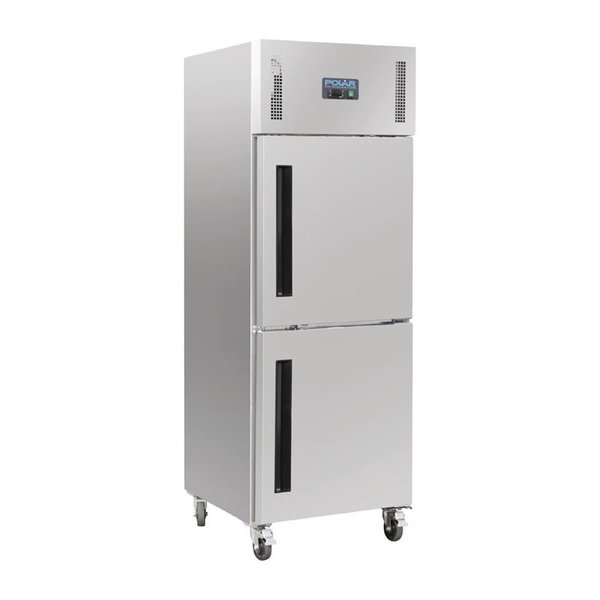 Koelkast | 600L (2/1 GN) | RVS | -2°C/+5°C | Geventileerd | Dubbele Deur (Verticaal) | Wielen (Geremd) | 680x800x2010(h)mm