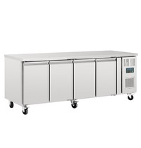 Polar U-serie 4- deurs RVS koelwerkbank op wielen | 553L | 230V | 1/1 GN | 2230x700x860(h)mm Polar U-serie 4- deurs RVS koelwerkbank op wielen | 553L | 230V | 1/1 GN | 2230x700x860(h)mm