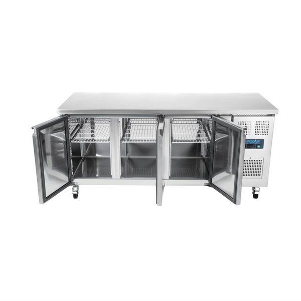 Koelwerkbank | 417L | 3 Deuren (1/1 GN) | -2°C/+5°C | Geforceerd | 0.35kW | Wielen (Geremd) | 1795x700x860(h)mm