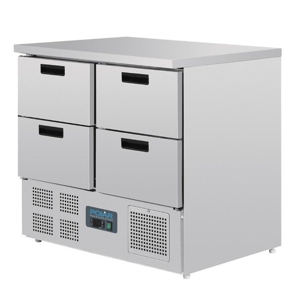 Koelwerkbank | 240L | 4 Laden (1/1 GN) | +2°C/+5°C | Geventileerd | 0.16kW | 900x700x880(h)mm
