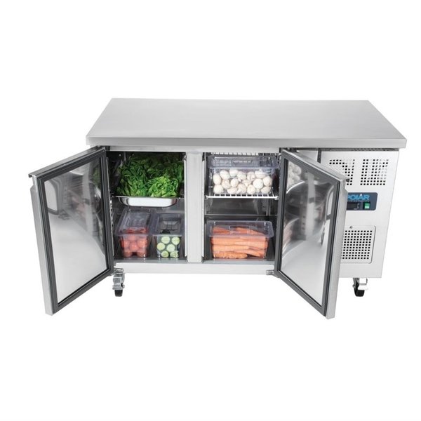 Koelwerkbank | 282L | 2 Deuren (1/1 GN) |  -2°C/+5°C | Geventileerd | 1360x700x860(h)mm