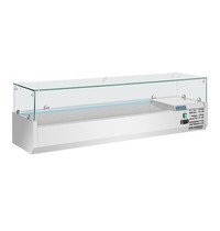 Polar Opzetkoelvitrine | 5x 1/3 GN & 1x 1/2 GN | +2°C/+8°C | 1500x395x435(h)mm 