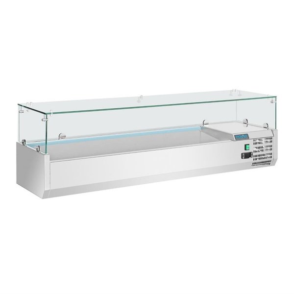 Opzetkoelvitrine | 5x 1/3 GN & 1x 1/2 GN | +2°C/+8°C | 1500x395x435(h)mm
