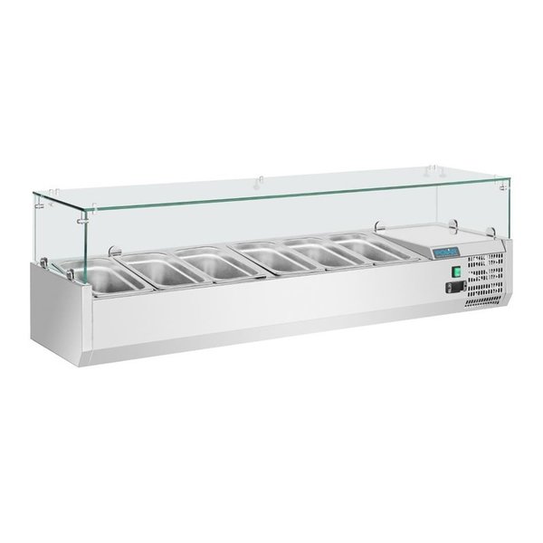 Opzetkoelvitrine | 5x 1/3 GN & 1x 1/2 GN | +2°C/+8°C | 1500x395x435(h)mm