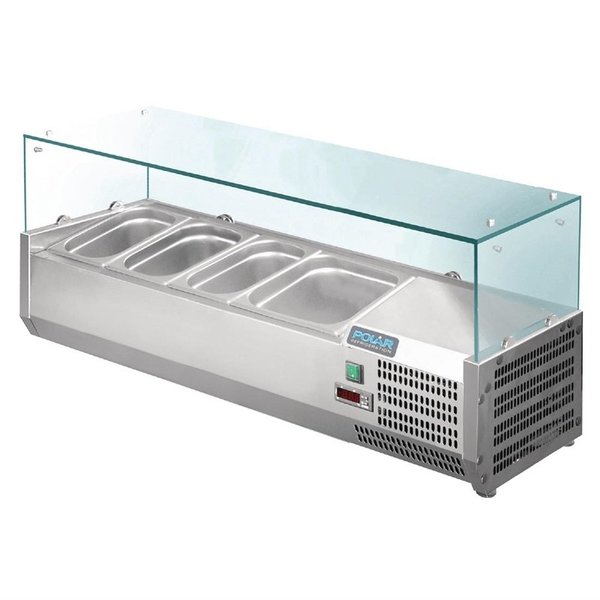 Opzetkoelvitrine | 3x 1/3 GN  & 1x 1/2 GN | +2°C/+8°C | 1200x395x435(h)mm