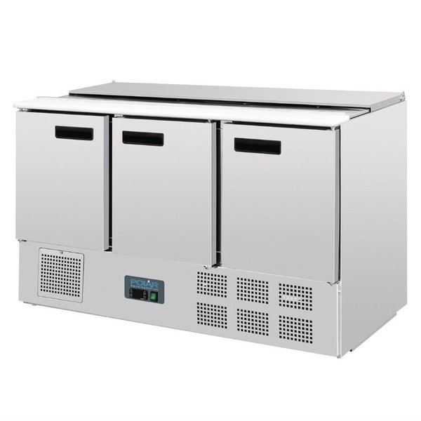 G-serie RVS gekoelde saladette 3-deurs | 368L | 1/1 GN | 230V | 1370x700x885(h)mm