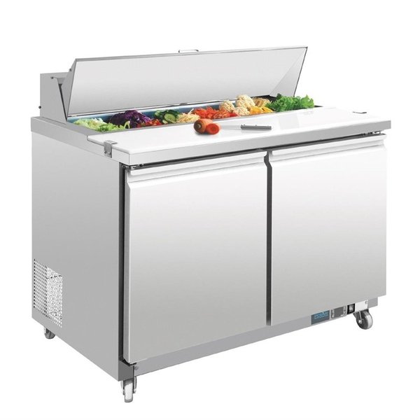 U serie RVS gekoelde saladette 2-deurs | 405L | 1/1GN | 1225x760x1097(h)mm