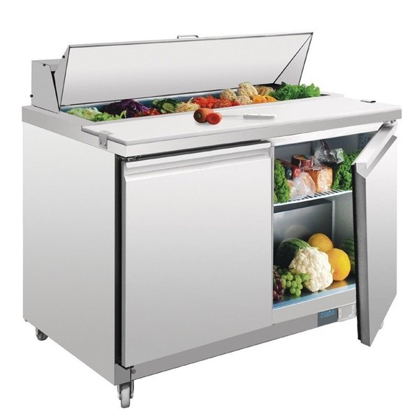 U serie RVS gekoelde saladette 2-deurs | 405L | 1/1GN | 1225x760x1097(h)mm