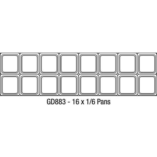 U serie RVS gekoelde saladette 2-deurs op wielen  | 527L | 1/6GN | 1555x760x1097(h)mm