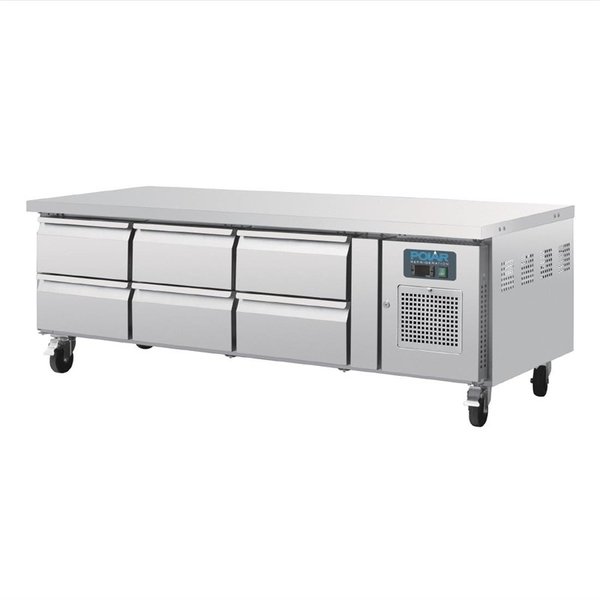 Koelwerkbank | Laag Model | 317L | 6 Laden (1/1 GN) | +2°C/+8°C | Geforceerd | 0.16kW | Wielen (Geremd) | 1795x700x650(h)mm