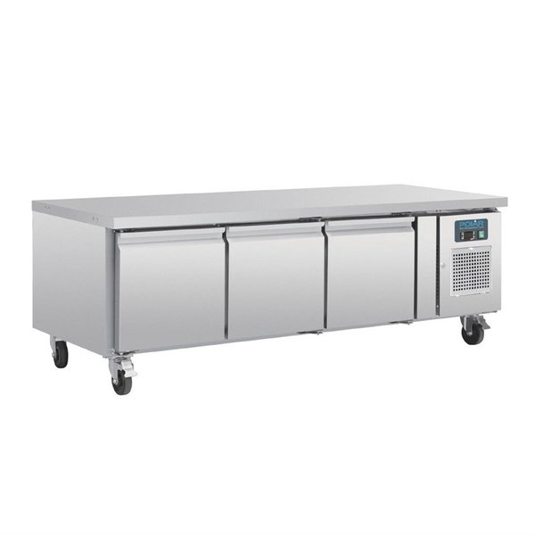Koelwerkbank | Laag Model | 317L | 3 Deuren (1/1 GN) | -2°C/+8°C | Geforceerd | 0.16kW | Wielen (Geremd) | 1795x700x650(h)mm