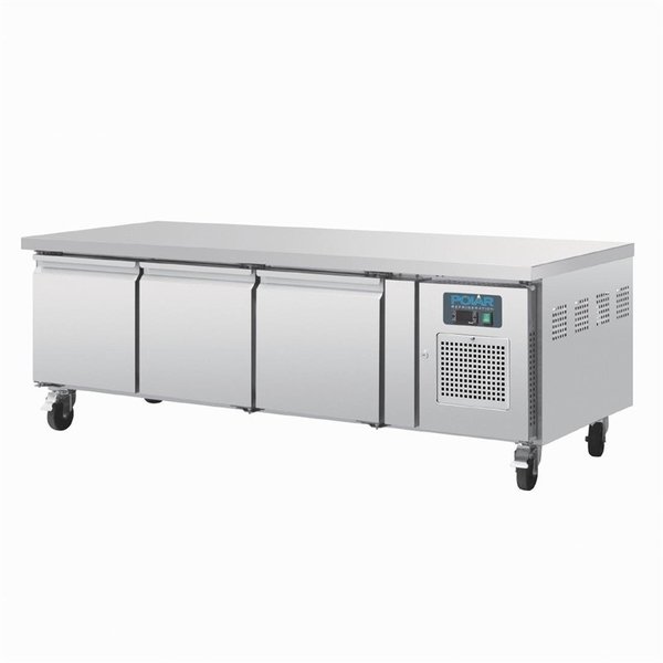 Koelwerkbank | Laag Model | 317L | 3 Deuren (1/1 GN) | -2°C/+8°C | Geforceerd | 0.16kW | Wielen (Geremd) | 1795x700x650(h)mm