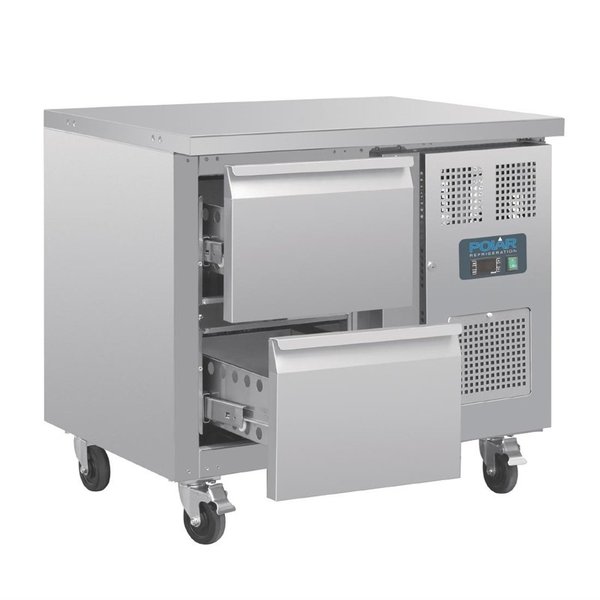 Koelwerkbank | 124L | 2 Laden (1/1 GN) | -2°C/+8°C | Geforceerd | 0.3kW | 925x700x860(h)m