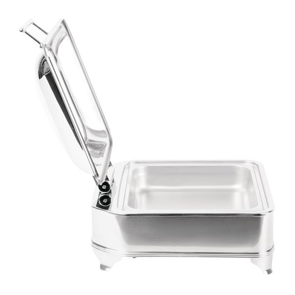 Vierkante elektrische chafing dish | 6L | RVS & Glas | 410x410x240(h)mm
