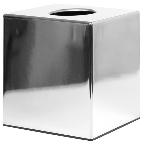 Vierkante tissuebox van chroom | 120x120x130(h)mm