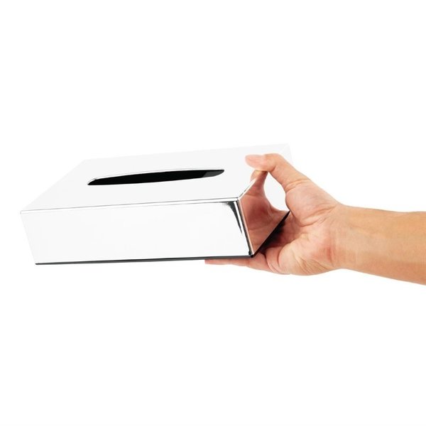 Rechthoekige tissuebox van chroom | 254x139x61(h)mm