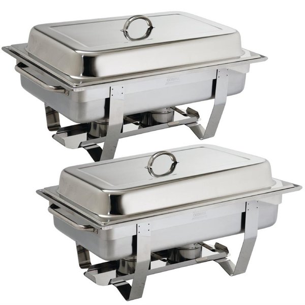 Milan chafing dish 9L | 2x | Met 72-pak brandpasta gel | 635x318x102(h)mm