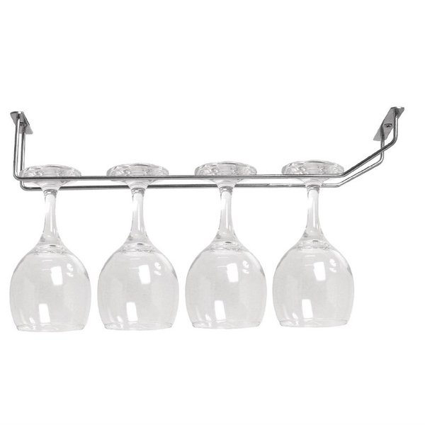 Glazenrek verchroomd staal 40,5cm | voor glazen met voet van max. 7(Ø)cm | 405x105x68(h)mm