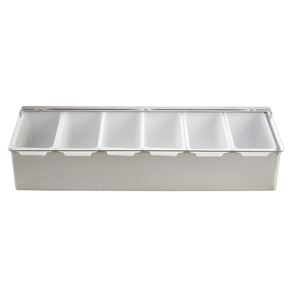 Ingrediëntenbak RVS  met 6 bakjes | 460x152x76(h)mm