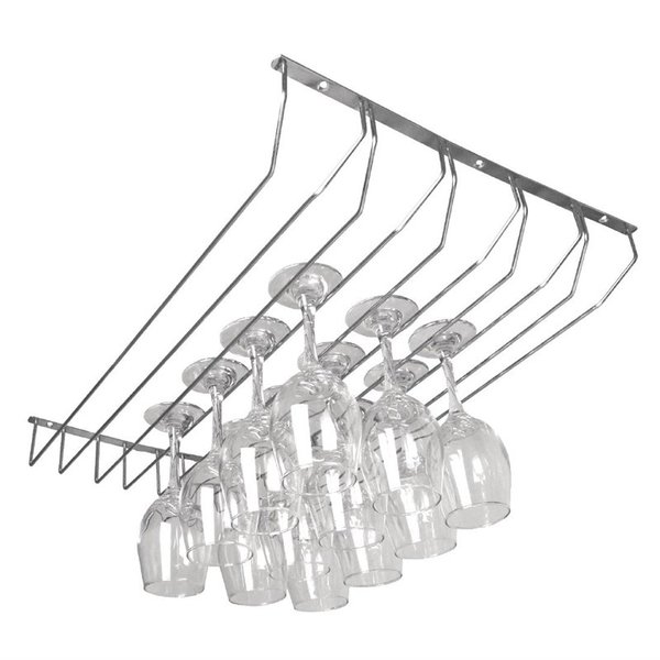Glazenrek verchroomd | Met 5 sleuven |  610x435x65(h)mm