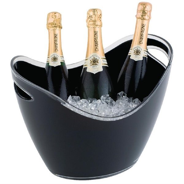 Acryl champagne bowl groot zwart | 350x270x255(h)mm