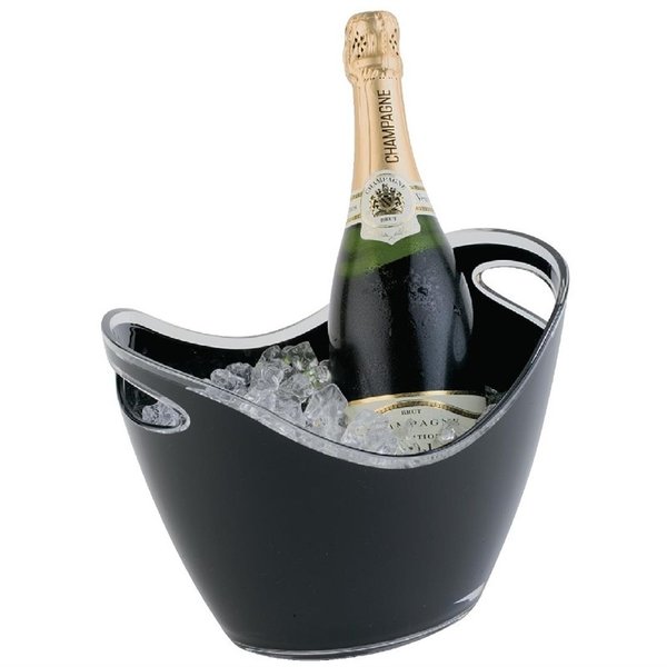 Acryl champagne bowl klein zwart | Geschikt voor 2 flessen | 21(h)cm