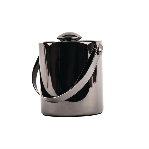 Dubbelwandige ijsemmer met deksel zwart | 1L | 15(h)x12(Ø)cm