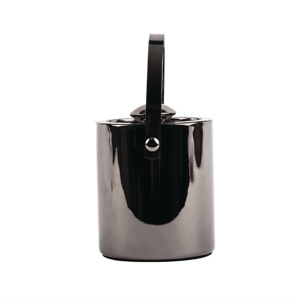 Dubbelwandige ijsemmer met deksel zwart | 1L | 15(h)x12(Ø)cm