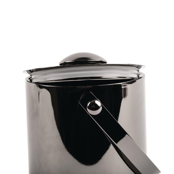 Dubbelwandige ijsemmer met deksel zwart | 1L | 15(h)x12(Ø)cm