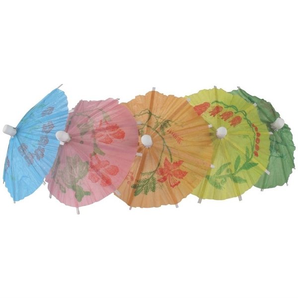 Papieren parasol cocktailprikkers | 144 stuks | 105x38x170(h)mm