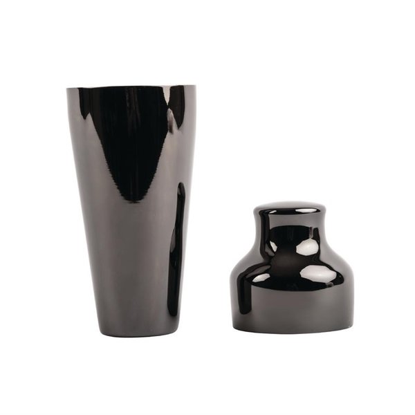 Franse cocktailshaker zwart | 55cl | 2 delig |  22,2(h) x 8,2(Ø)cm