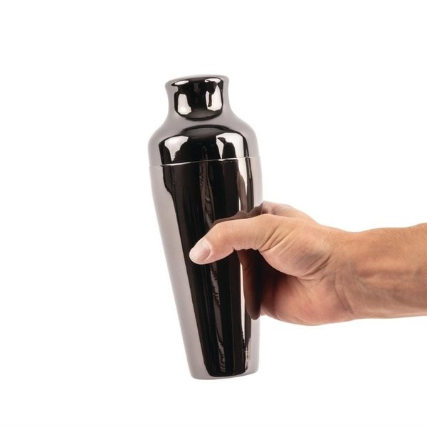 Franse cocktailshaker zwart | 55cl | 2 delig |  22,2(h) x 8,2(Ø)cm