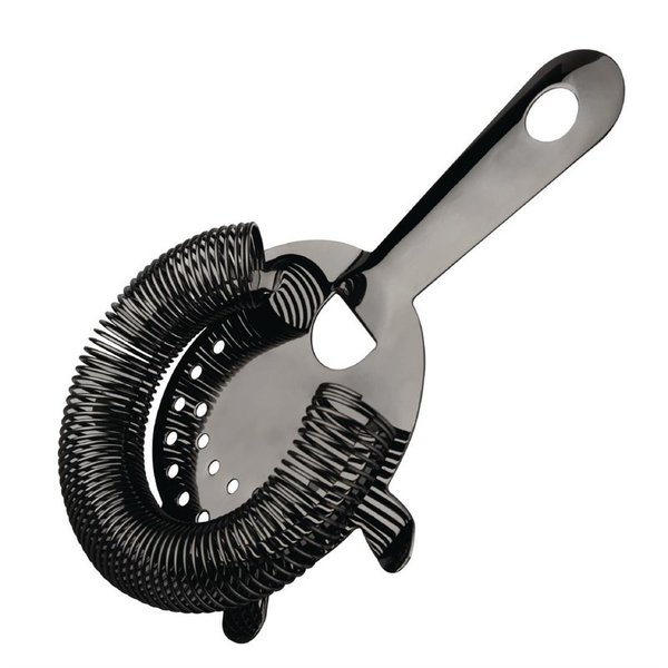 Hawthorne cocktail strainer 4 tanden zwart | 10,3(b) x 19,7(l)cm