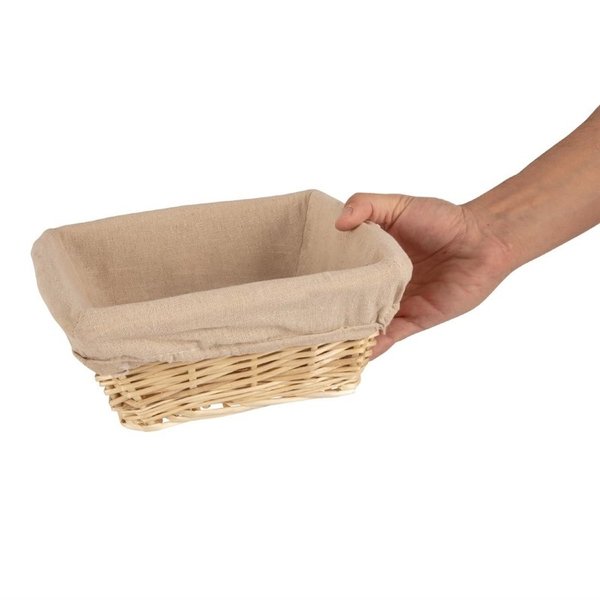 Broodmand riet  met hoes vierkant | 10(h) x 23(b)cm