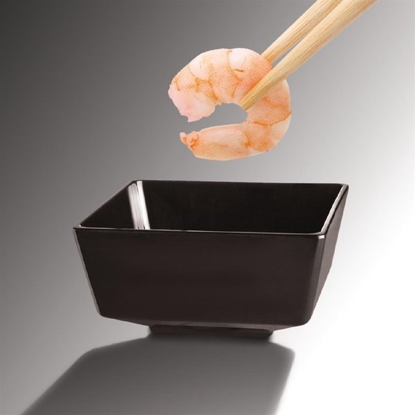 Vierkante melamine kom zwart | 5cl |  5,5(b) x 5,5(d)cm