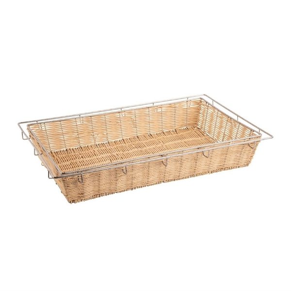 Stapelbare polyrotan mand met frame | 1/1 GN | 530x325x80(h)mm