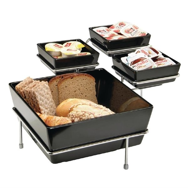 Vierkante melamine kom zwart | 17cl | 90x90x45(h)mm