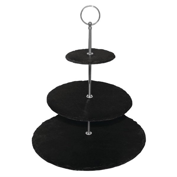 Leistenen etagère | 3 lagen | 34,5(h) x 30(Ø)cm