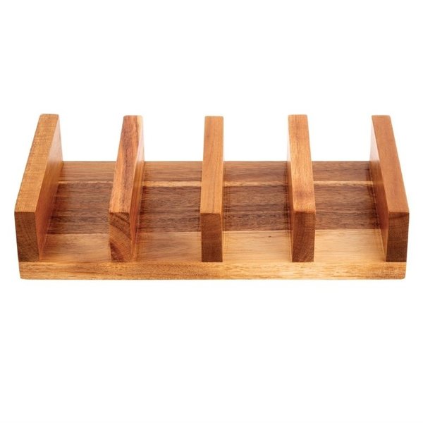 Taco houder acaciahout | Plaats voor 4 taco's | 40x150x120(h)mm