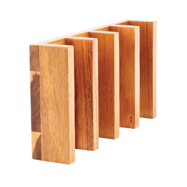 Taco houder acaciahout | Plaats voor 4 taco's | 40x150x120(h)mm