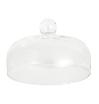 Olympia Glazen kap met greep | 17(h) x 26(Ø)cm 