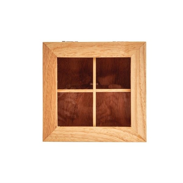 Mini heveahout theedoos met deksel | 200x160x90(h)mm
