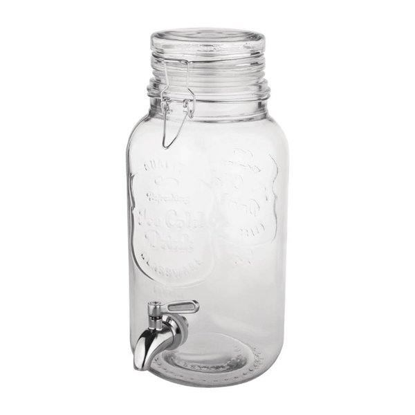 Drankendispenser | Glas | 3.6L | Klemdeksel | 195x145x325(h)mm