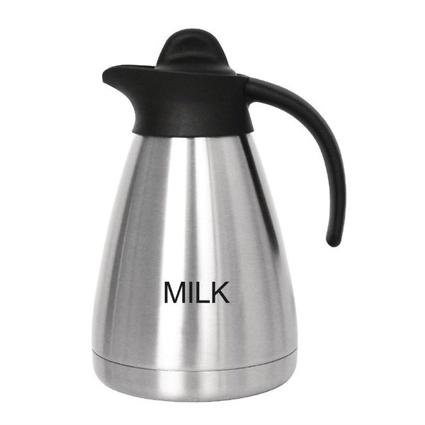 Isoleerkan met schroefdop en opschrift milk | 1L |  23(h) x 13,4(Ø)cm